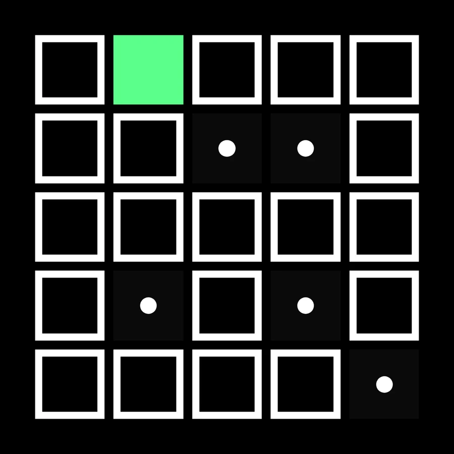 Battleship board — shot grid with hits and misses