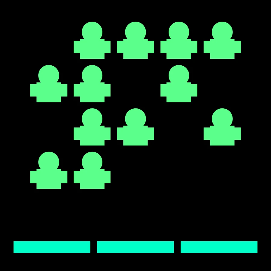 Horde board — rows of monsters closing in on the barricade