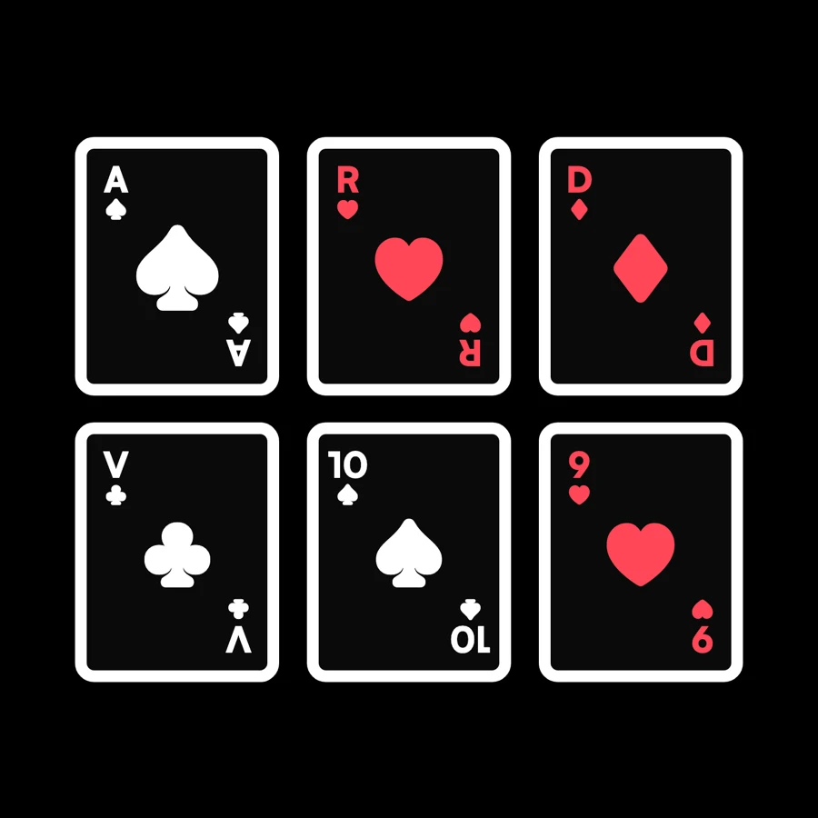Axe Poker board — five throws build a poker hand